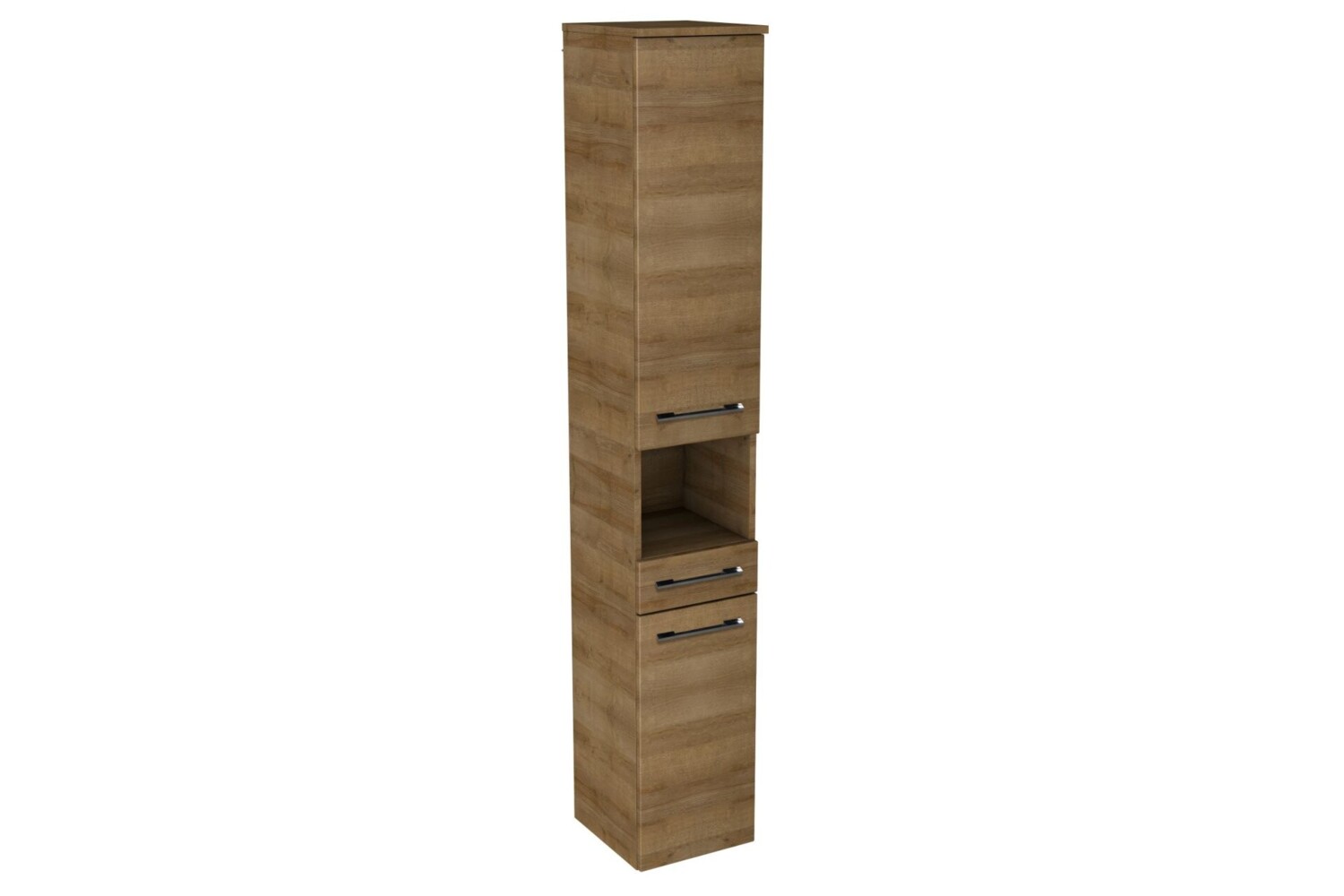 Lanzet Hochschrank mit Nische 30 cm, rechts, Hellbraun Bild 1
