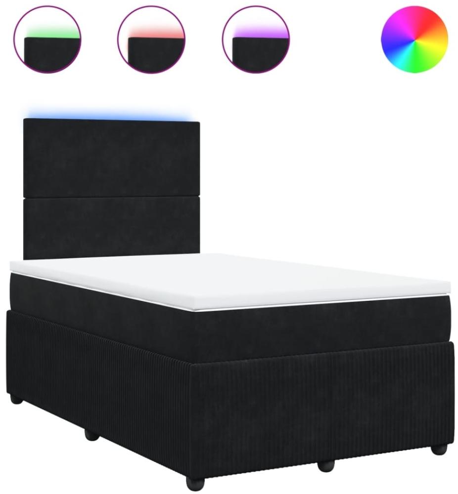 vidaXL Boxspringbett mit Matratze Schwarz 120x190 cm Samt 3294582 Bild 1