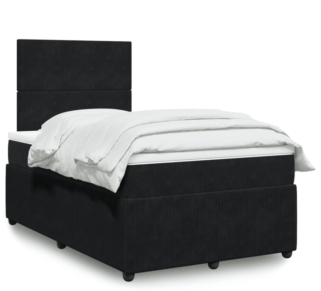 vidaXL Boxspringbett mit Matratze Schwarz 120x190 cm Samt 3294582 Bild 1