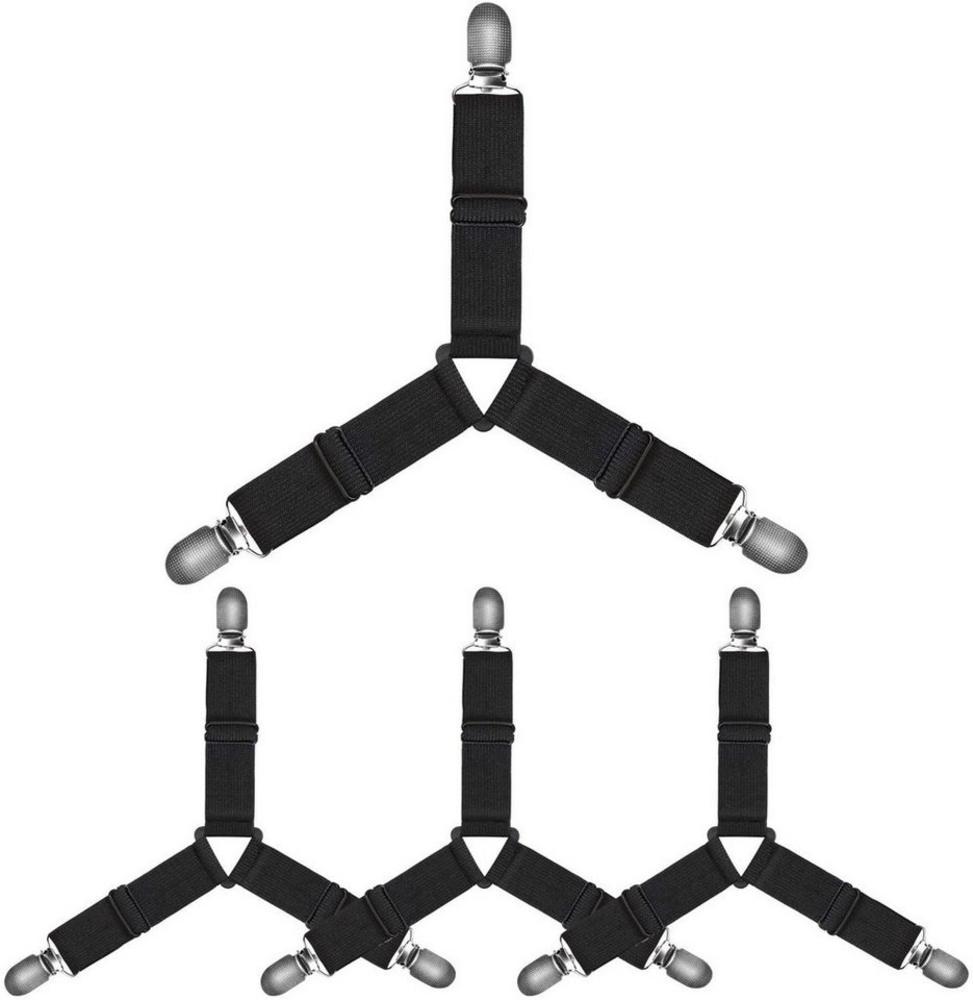 BAYLI Spannbettlaken Verstellbare Bettlakenspanner [4er Set], Betttuchspanner mit Metallcl Bild 1