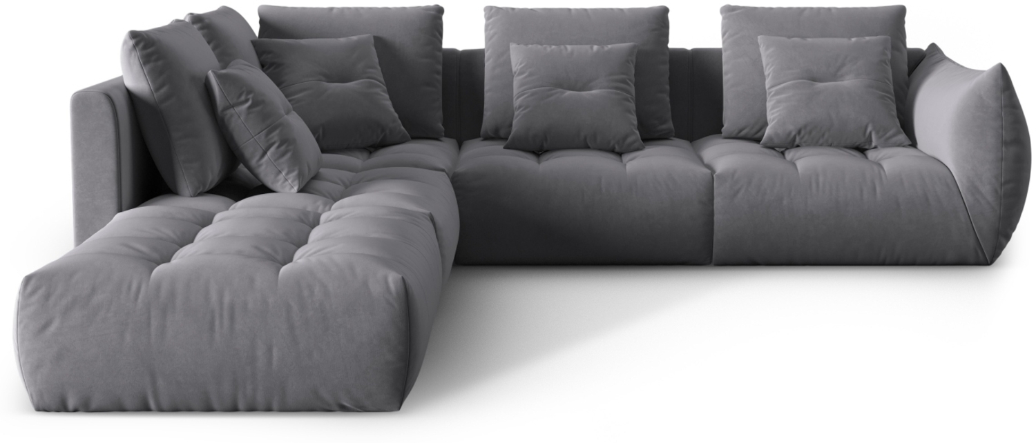 Micadoni Ecksofa Bloom 5-Sitzer Samt Dunkelgrau Links Bild 1