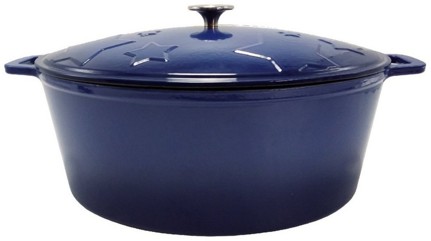 Grillfürst Bratentopf Grillfürst Dutch Oven Sternentöpfchen / Gusseisen Bräter - emailliert - XL - blau Bild 1