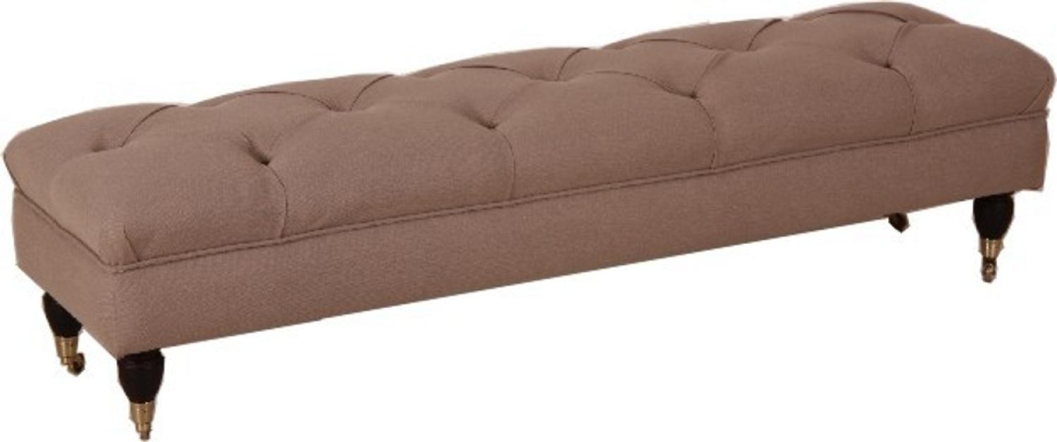 Casa Padrino Designer Sitzhocker Chesterfield Khaki Hocker - Möbel Bild 1