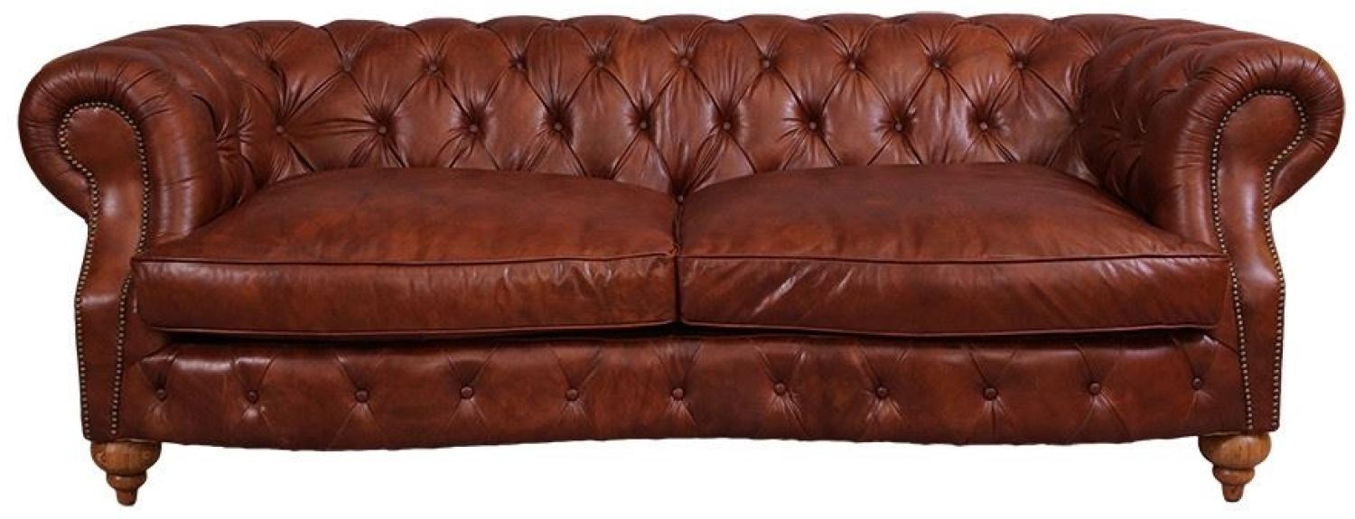 Clubsofa Castlefield 3-Sitzer Chesterfield-Stil "Montaigne-Brown" Bild 1