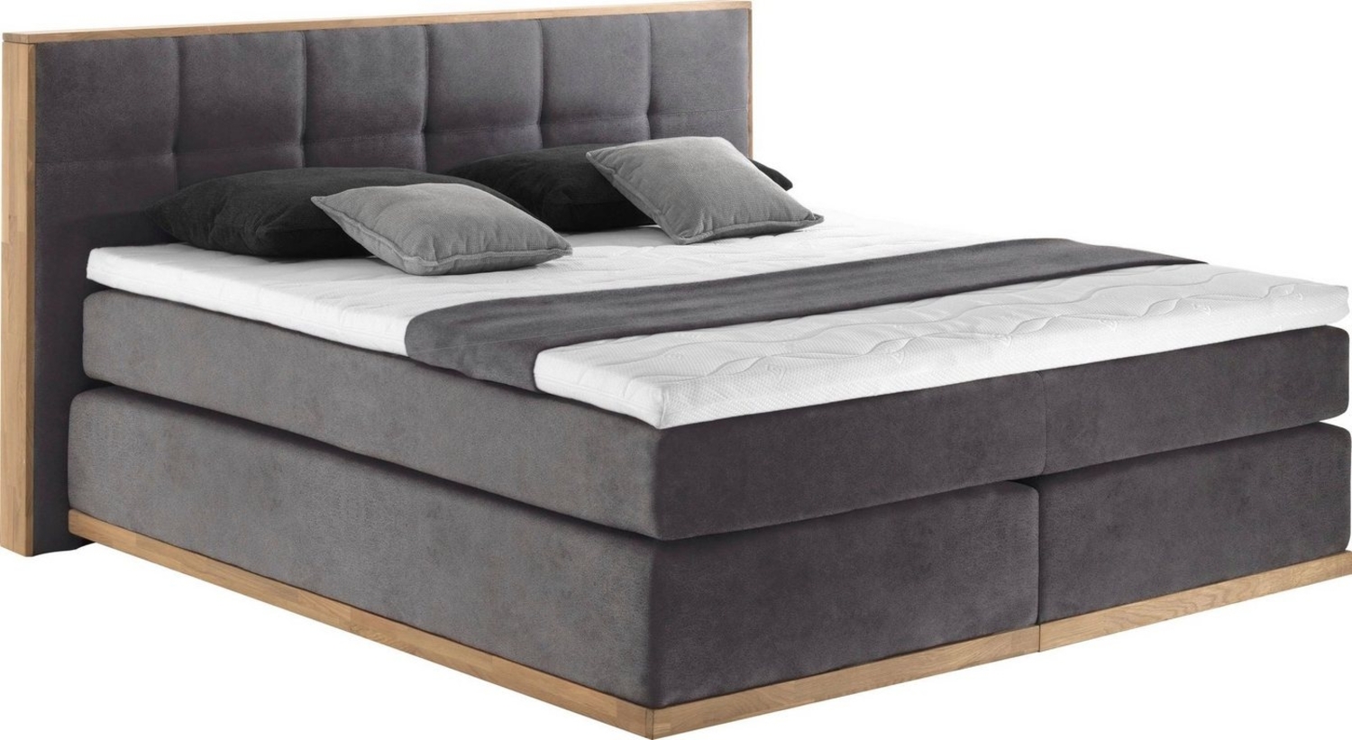 Places of Style Boxspringbett Vinton, aus massiver Eiche, verschiedene Härtegrade (auch H4) Bild 1