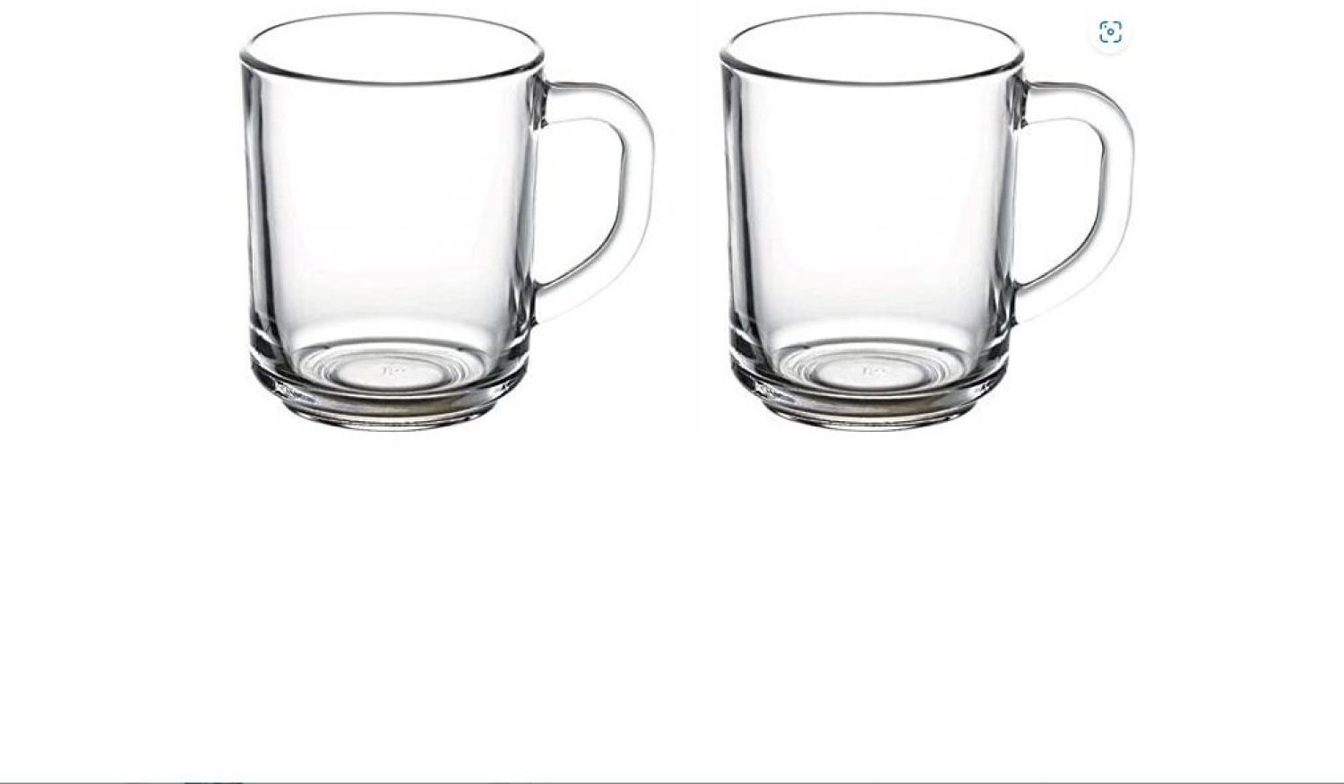 Pasabahce 2er Teeglas mit Henkel Tee Griff Teegläser Trinkgläser Wassergläser Becher transparent Bild 1