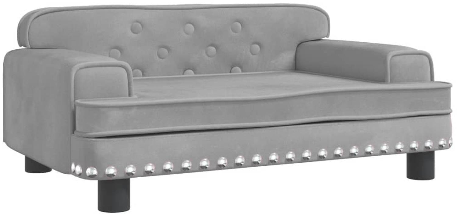 vidaxl Kindersofa 70 x 45 x 30 cm, Hellgrau, Samt Bild 1