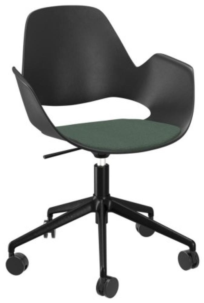 Bürostuhl FALK Aluminium schwarz dunkelgrün Bild 1