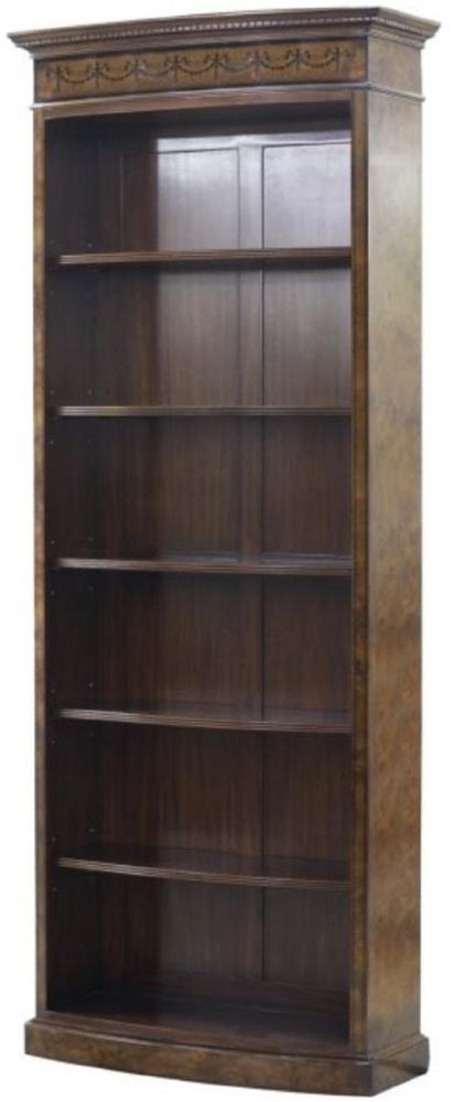 Casa Padrino Luxus Barock Bücherschrank Braun / Dunkelbraun 88x34 x H. 222 cm - Luxus Regalschrank im Barockstil Bild 1