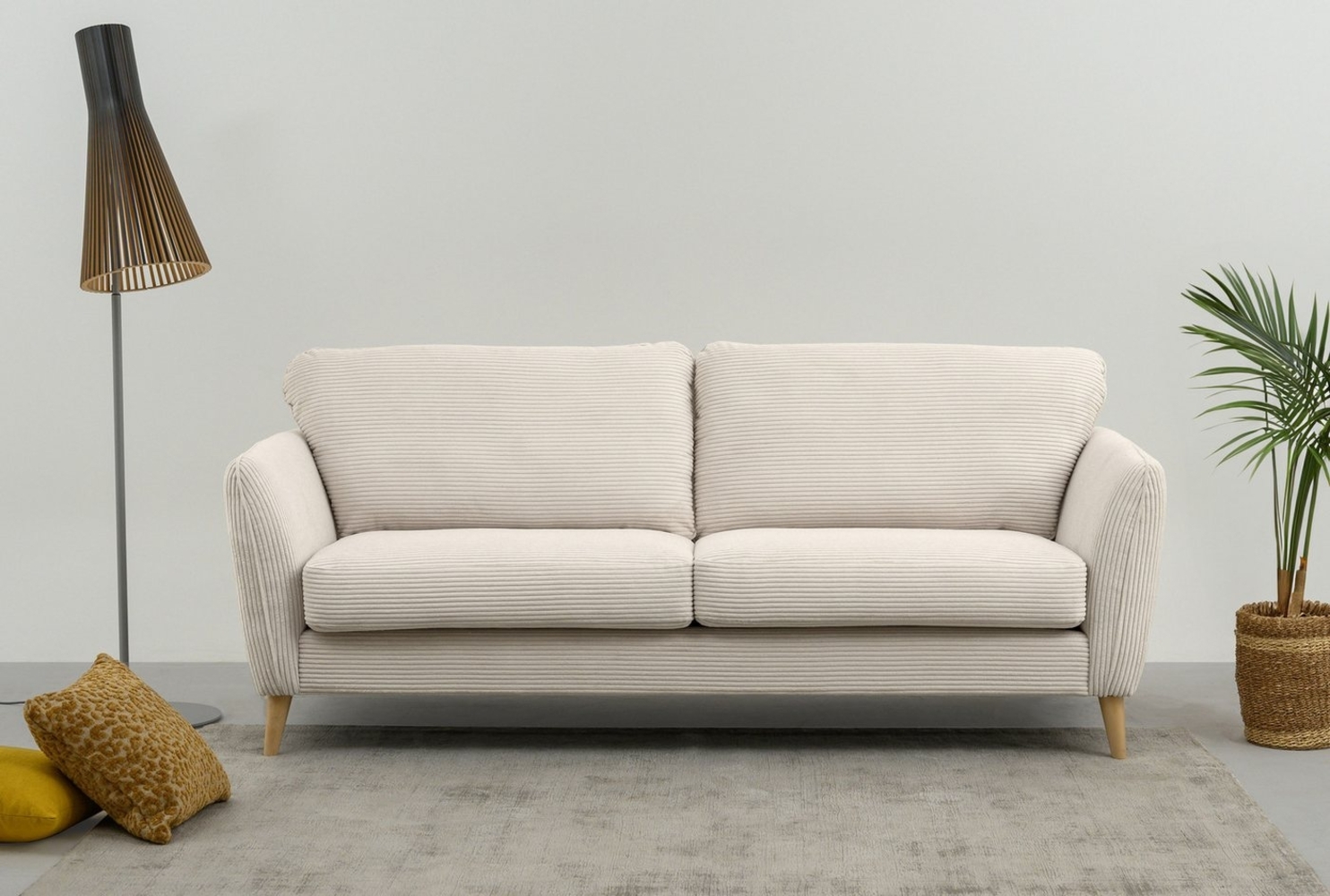 Home affaire 3-Sitzer MARSEILLE Sofa 206 cm, mit Massivholzbeinen aus Eiche, verschiedene Bezüge und Farbvarianten Bild 1