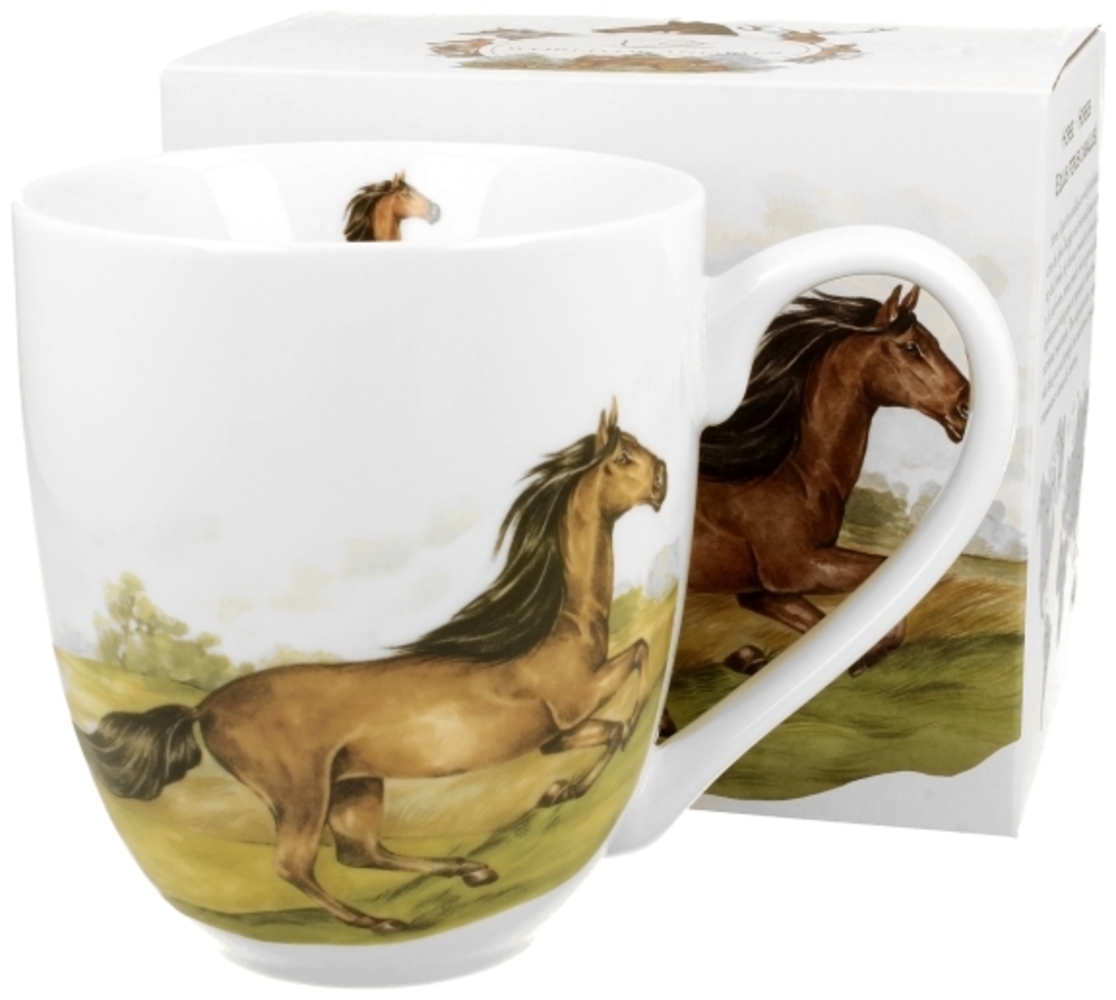 DUO ANIMALS XXL Becher 1000 ml PFERD (Bay Horse) New Bone China Porzellan Bild 1