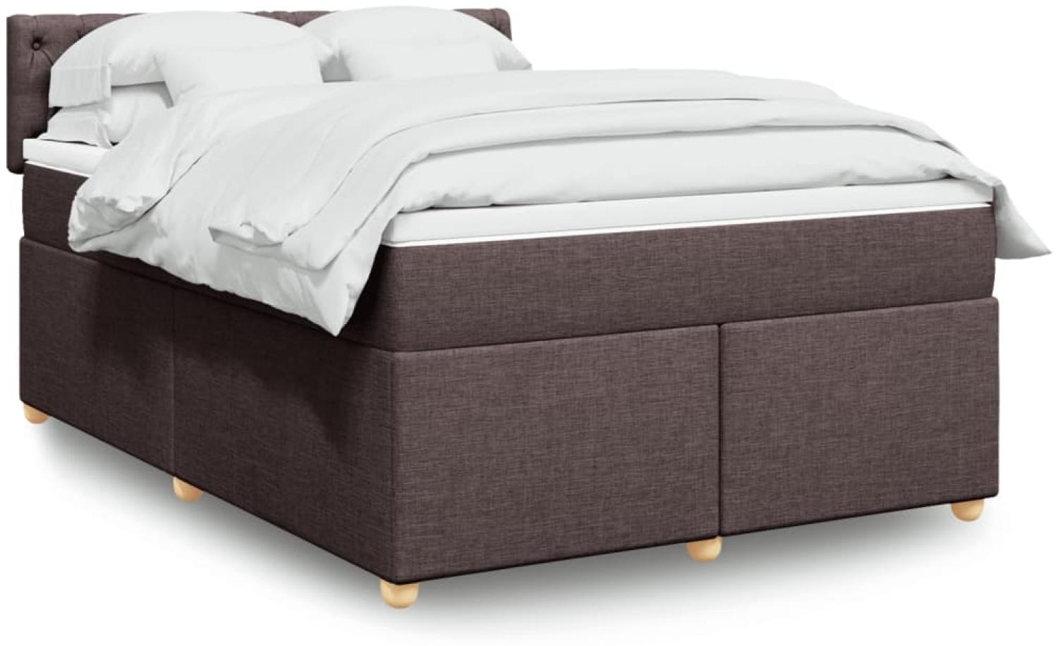 vidaXL Boxspringbett mit Matratze Dunkelbraun 140x190 cm Stoff 3288985 Bild 1