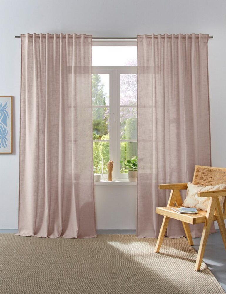 Home affaire Collection Vorhang Linsdorf, Multifunktionsband (1 St), halbtransparent, Leinenstruktur, halbtransparent Bild 1