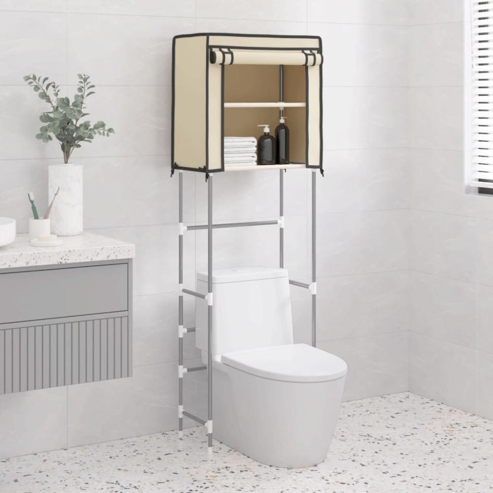 vidaXL Toilettenregal 2 Ablagen Creme 56x30x170 cm Eisen 343142 Bild 1