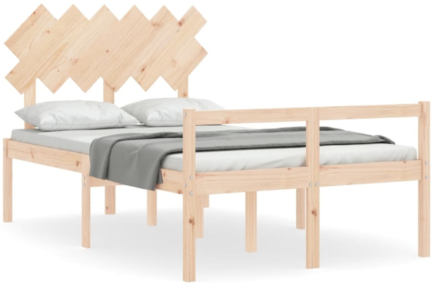 vidaXL Seniorenbett mit Kopfteil Massivholz 3195516 Bild 1