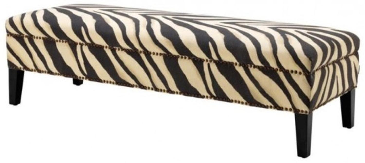 Casa Padrino Luxus Sitzbank Zebra 142 x 51 x H. 40 cm - Luxus Sitzbank Bild 1