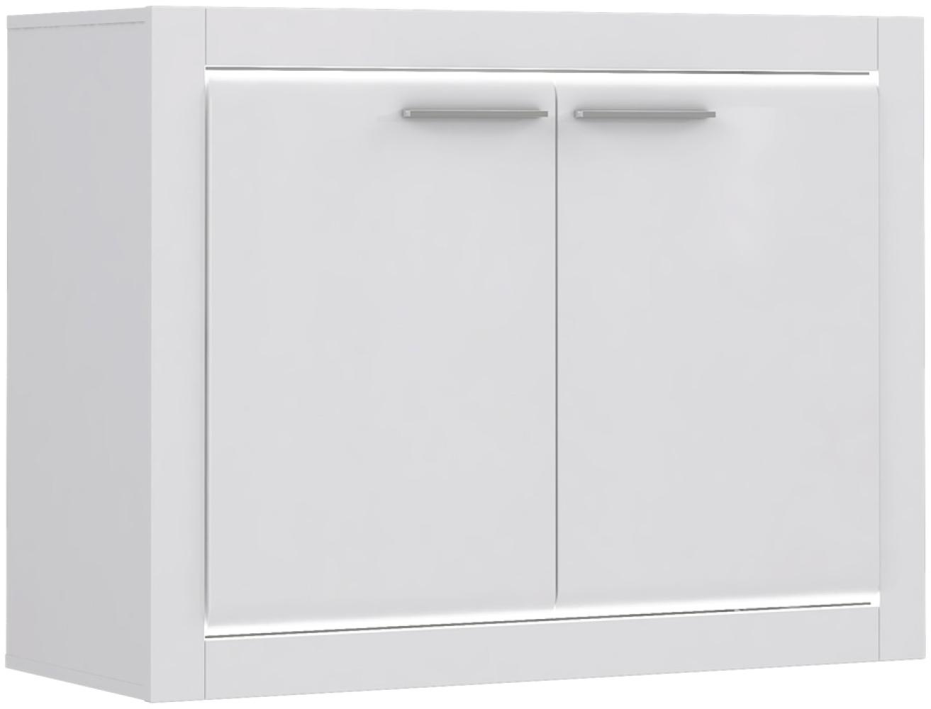 Kommode Livorno 5 Hochglanz weiß 103x79x42 cm LED Sideboard Schrank Bild 1