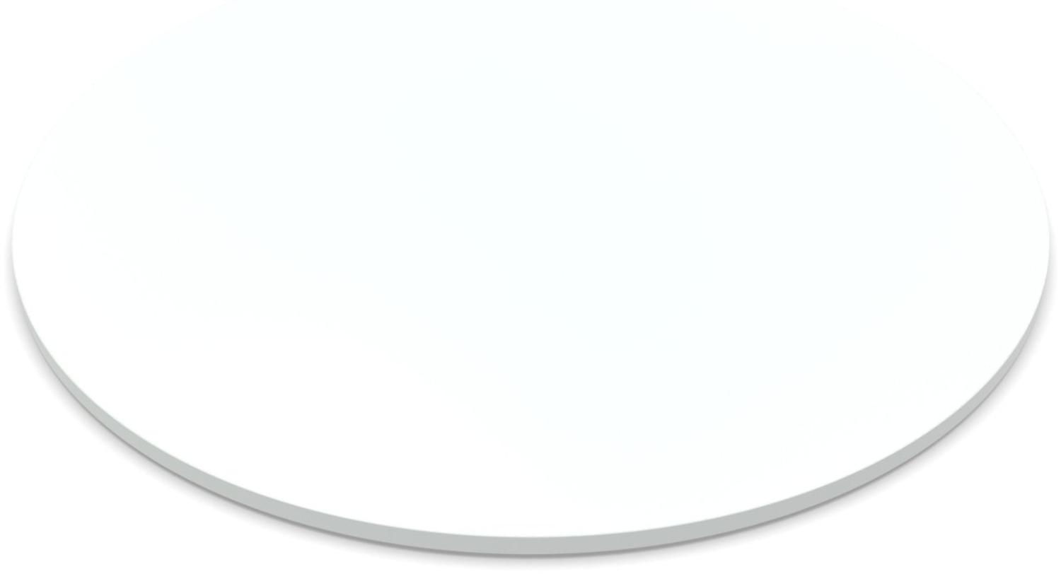 Dekor Spanplatte 28mm Tischplatte rund melaminharzbeschichtet weiß mit ABS Kante Umleimer - Größe 50 x 50 cm - Höhe 2,8 cm - Farbe Icy White Bild 1
