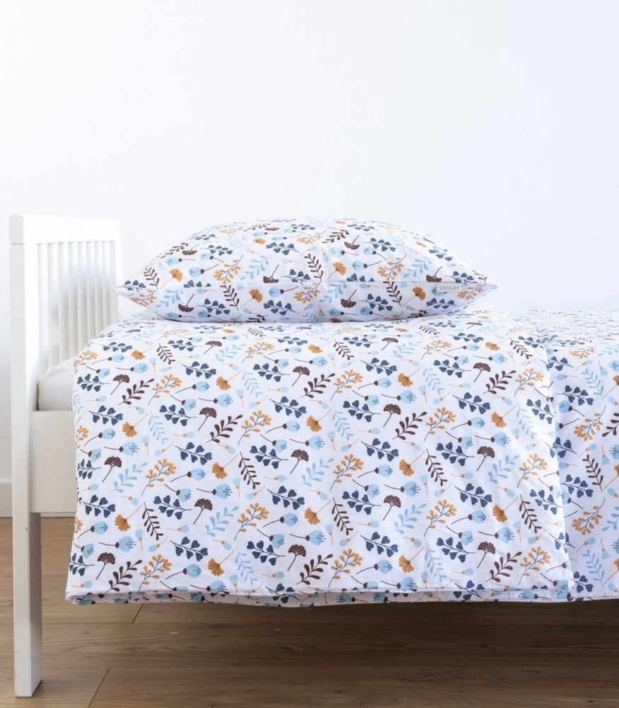 Loolay Bettwäsche Blumen BLAU GELB Bunt Babybettwäsche Kinderbettwäsche Jugendbettwäsche, Alle gängigen Bettgrößen für Kinder, Jugend und Erwachsene! Bild 1
