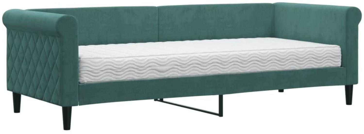 vidaXL Tagesbett mit Matratze Dunkelgrün 80x200 cm Samt 3197742 Bild 1