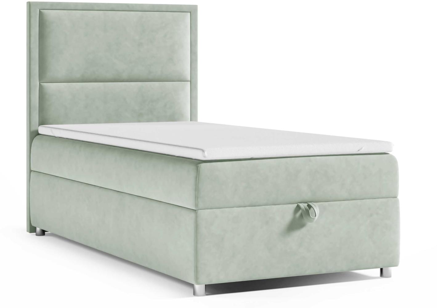 Best for Home Boxspringbett K11 SINGLE mit Bettkasten (Mintgrun 90x200) Bild 1