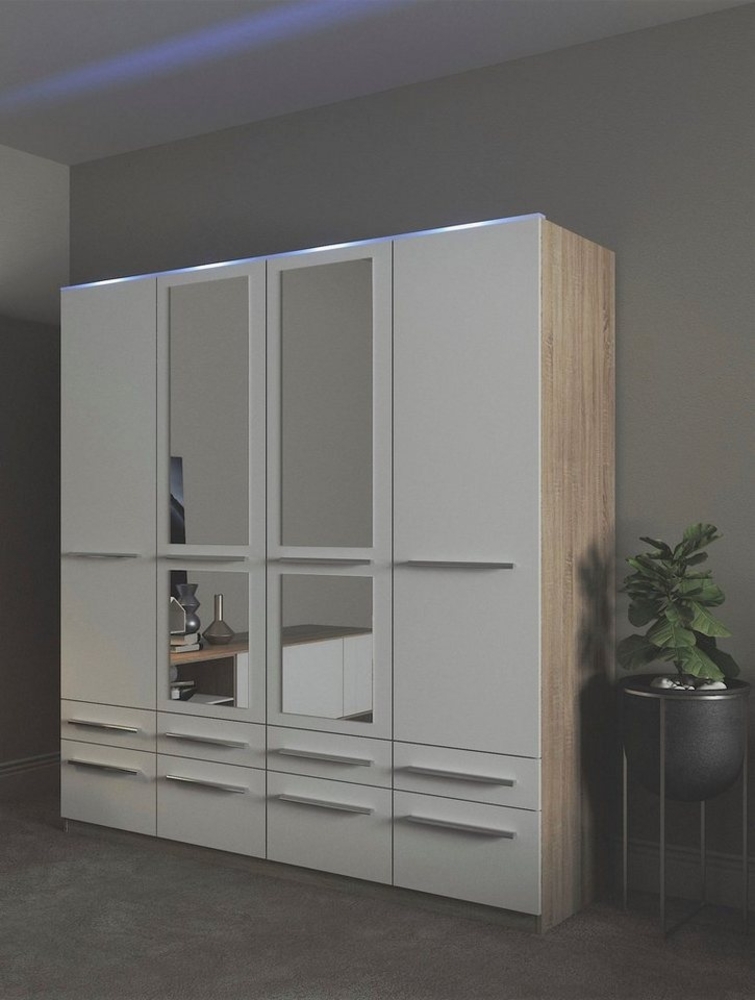 priess Kleiderschrank Schrank Garderobe Wäscheschrank Barcelona in 5 Breiten viel Stauraum, geräumige Schubkästen, mit Spiegel, MADE IN GERMANY Bild 1