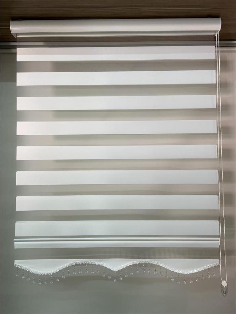Fenster Rollo Gardine Doppelrollo Aluminiumkassette Bambus Optik Zebra Seitenzug Duorollo 250 cm Bild 1