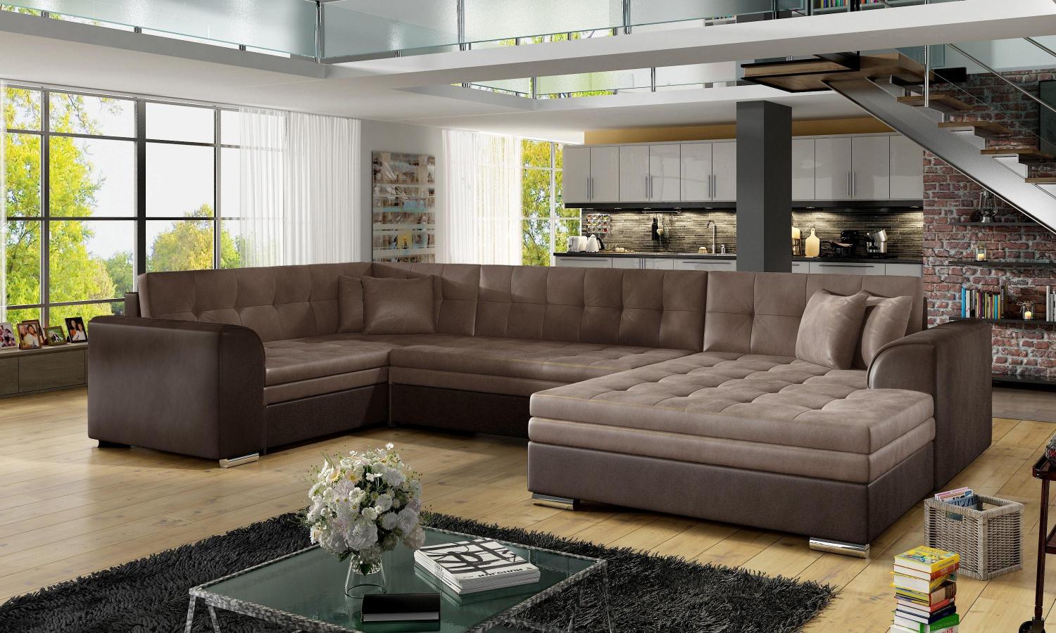 Wohnideebilder Damario Braun Ecksofas & Eckcouches Dam_28 Bild 1