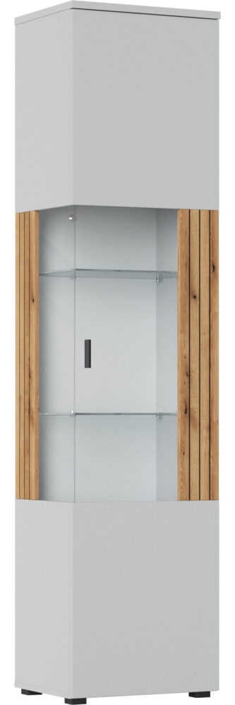 Hängevitrine Vitrine Vero 50 x 40 x 208 cm grau Evoke Eiche MDF, Türschlag rechts Bild 1