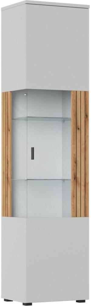 Hängevitrine Vitrine Vero 50x40x208cm grau Evoke Eiche MDF, Türschlag rechts Bild 1