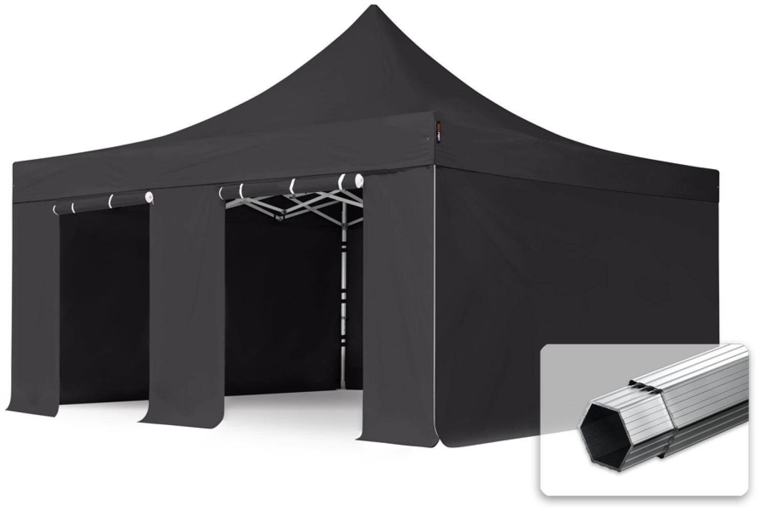 5x5 m Faltpavillon, PROFESSIONAL Alu 50mm, feuersicher, Seitenteile ohne Fenster, schwarz Bild 1