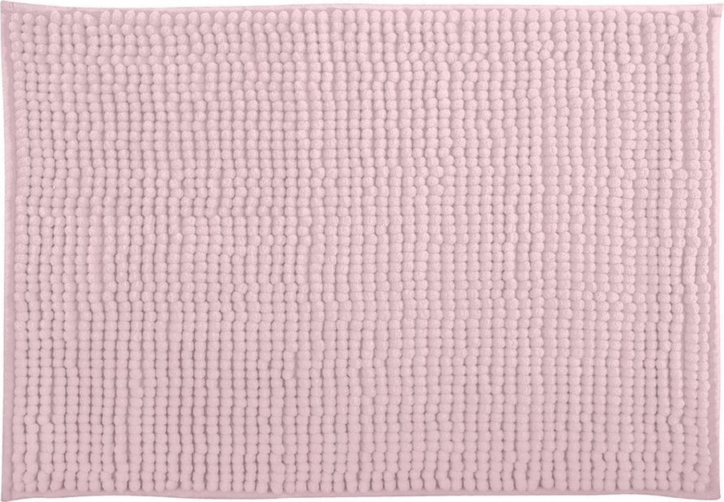 MSV Badteppich Badvorleger Duschvorleger Chenille Hochflor Badematte 40x60 cm – Pastellrosa Bild 1