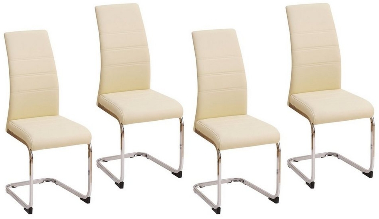 HTI-Living Freischwinger Schwingstuhl SallyC PU Beige (Set, 4 St), Freischwinger Esszimmerstuhl Kunstleder Bild 1