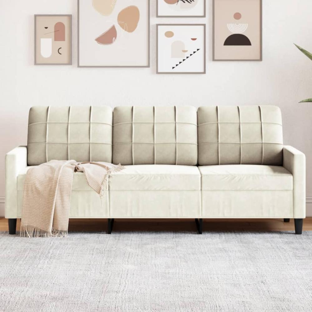 3-Sitzer-Sofa Creme 180 cm Samt Bild 1