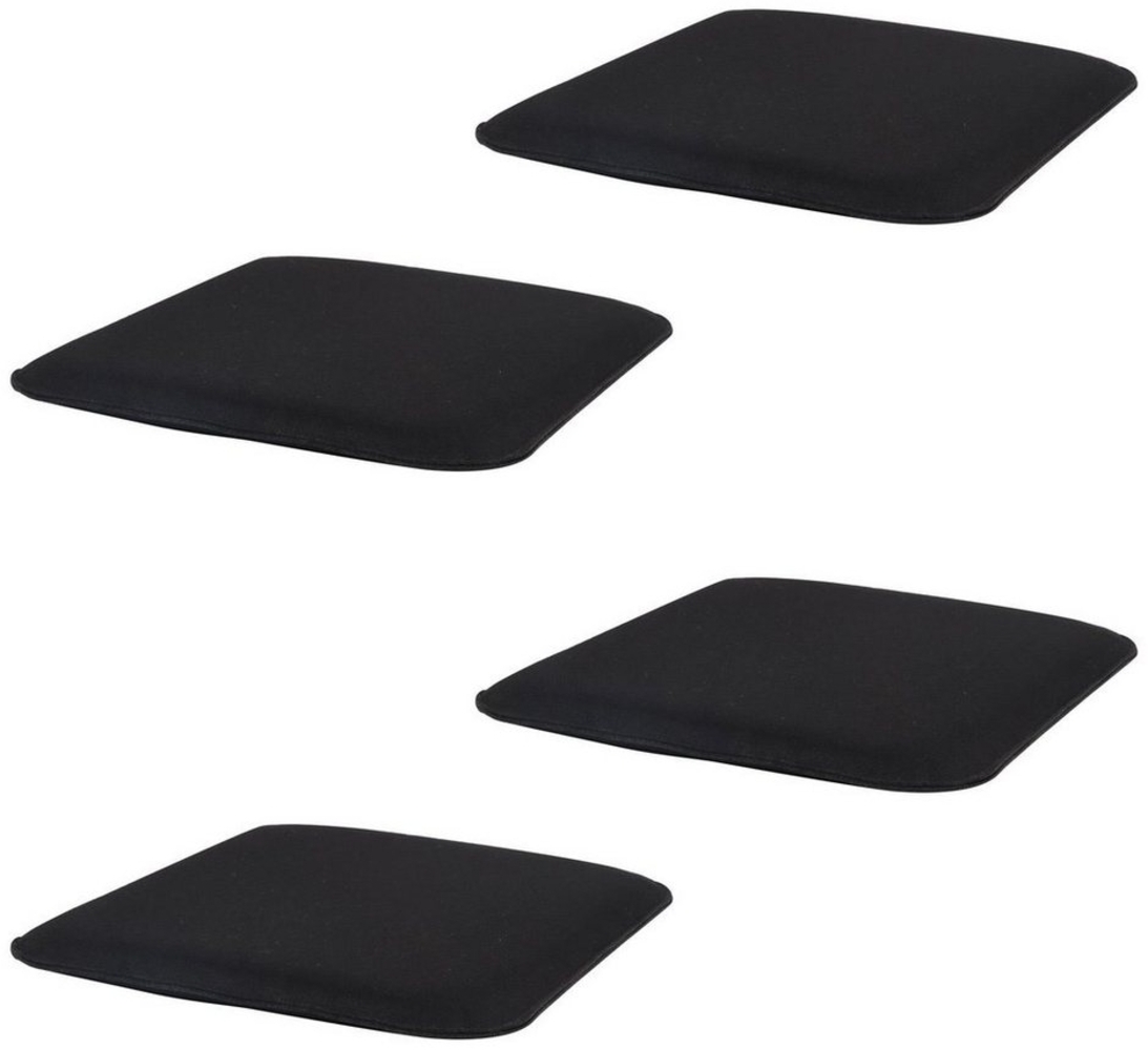 IDIMEX Sitzkissen GRACE, Rutschfeste Stuhlkissen 4er Set, Stuhlauflagen gepolstert Filz schwarz Bild 1