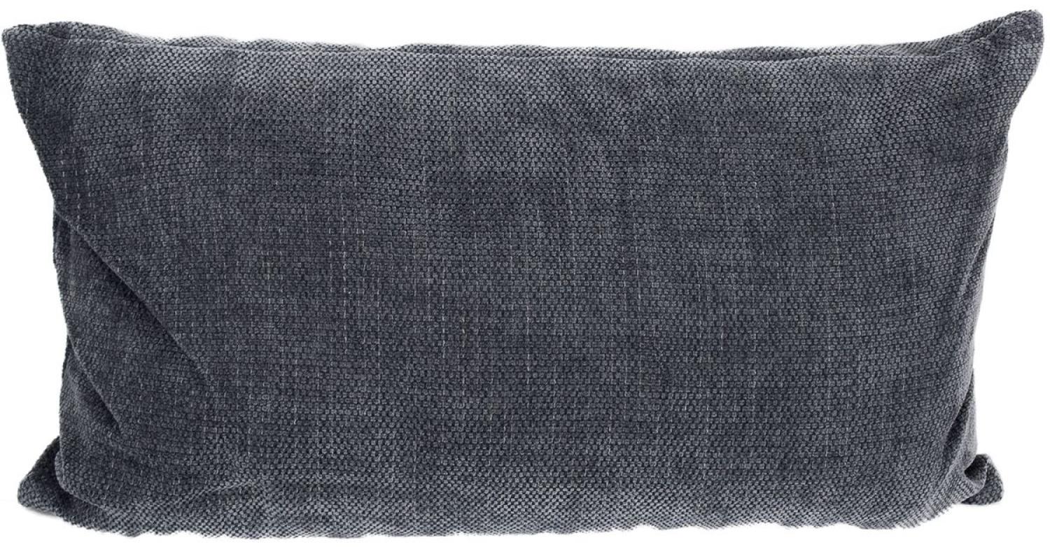 Chenille Dekokissen 30 x 50 cm Couchkissen einfarbig mit Reißverschluss anthrazit Bild 1