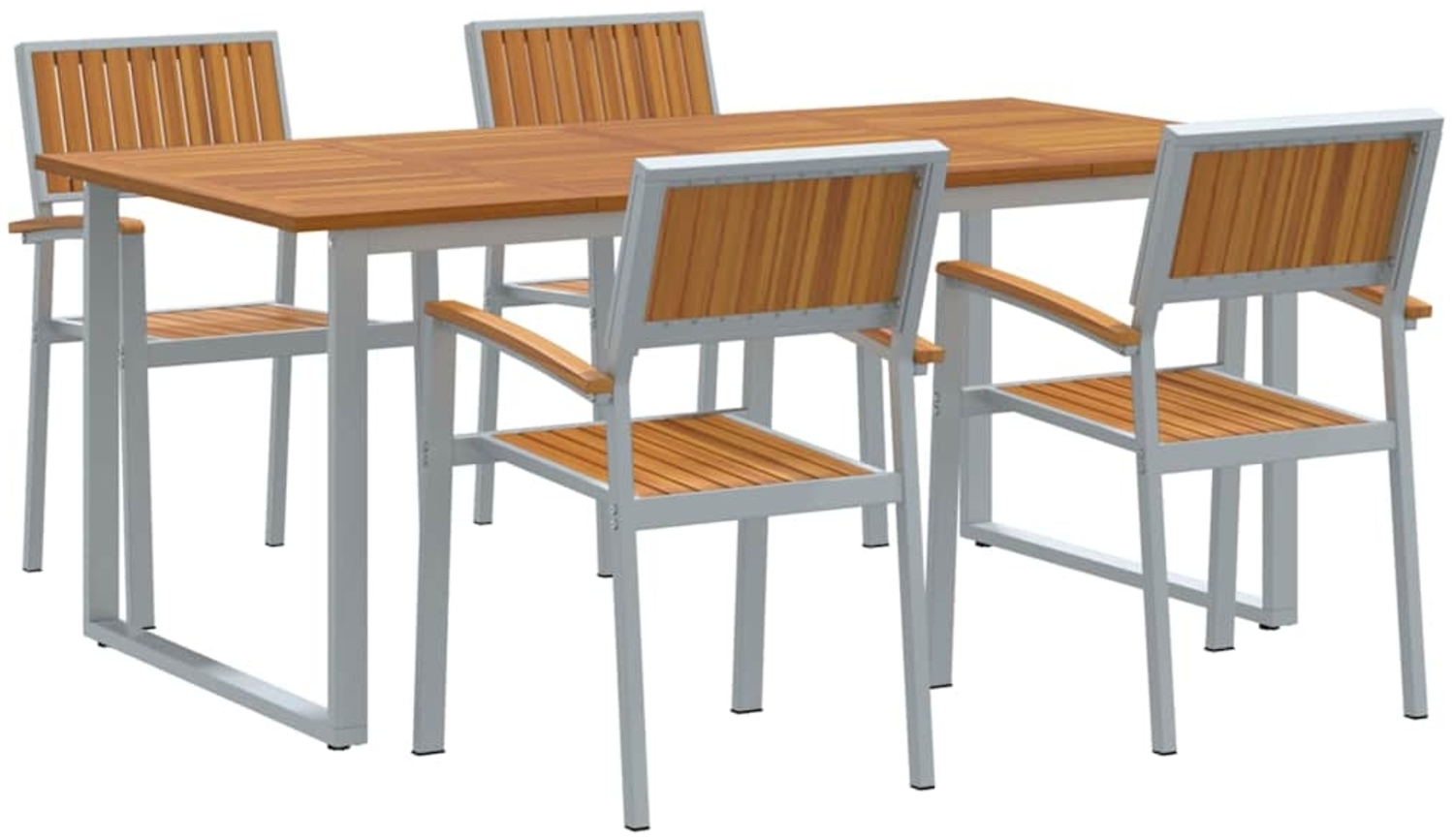 vidaXL Garten Essgruppe 5 pcs Grau und Braun 3284355 Bild 1