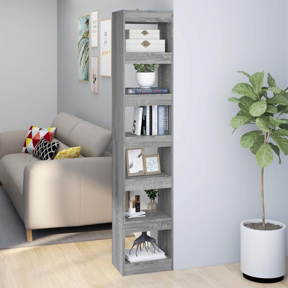 vidaXL Bücherregal/Raumteiler Grau Sonoma 40x30x198 cm 813597 Bild 1