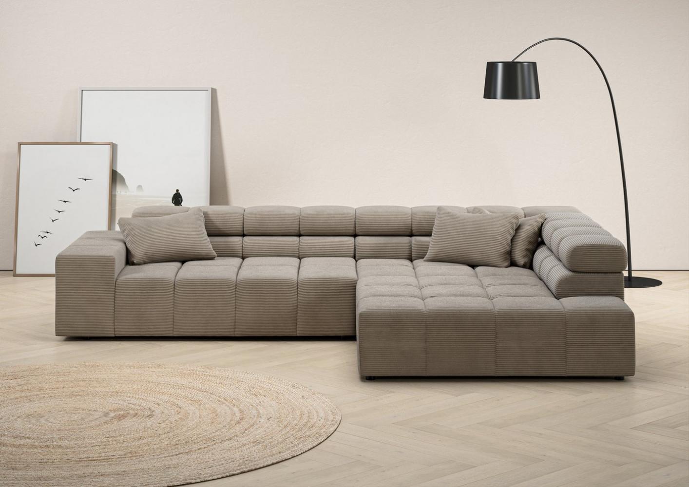 INOSIGN Ecksofa Ancona incl. Kopfteilverstellung, Zierkissen Breite 319cm, L-Form, wahlweise motorische Sitztiefenverstellung, auch in Cord + Easy Care Bild 1