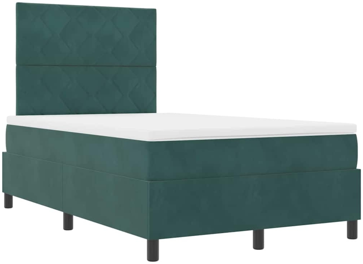 vidaXL LED Boxspringbett mit Matratze Dunkelgrün 120 x 200 cm Stoff 3343373 Bild 1