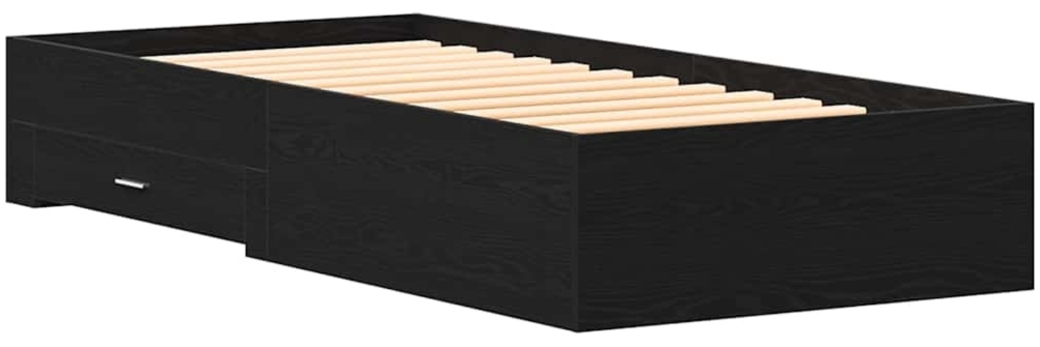vidaXL Bettrahmen Schwarz Eichen-Optik 100 x 200 cm Holzwerkstoff 3333983 Bild 1
