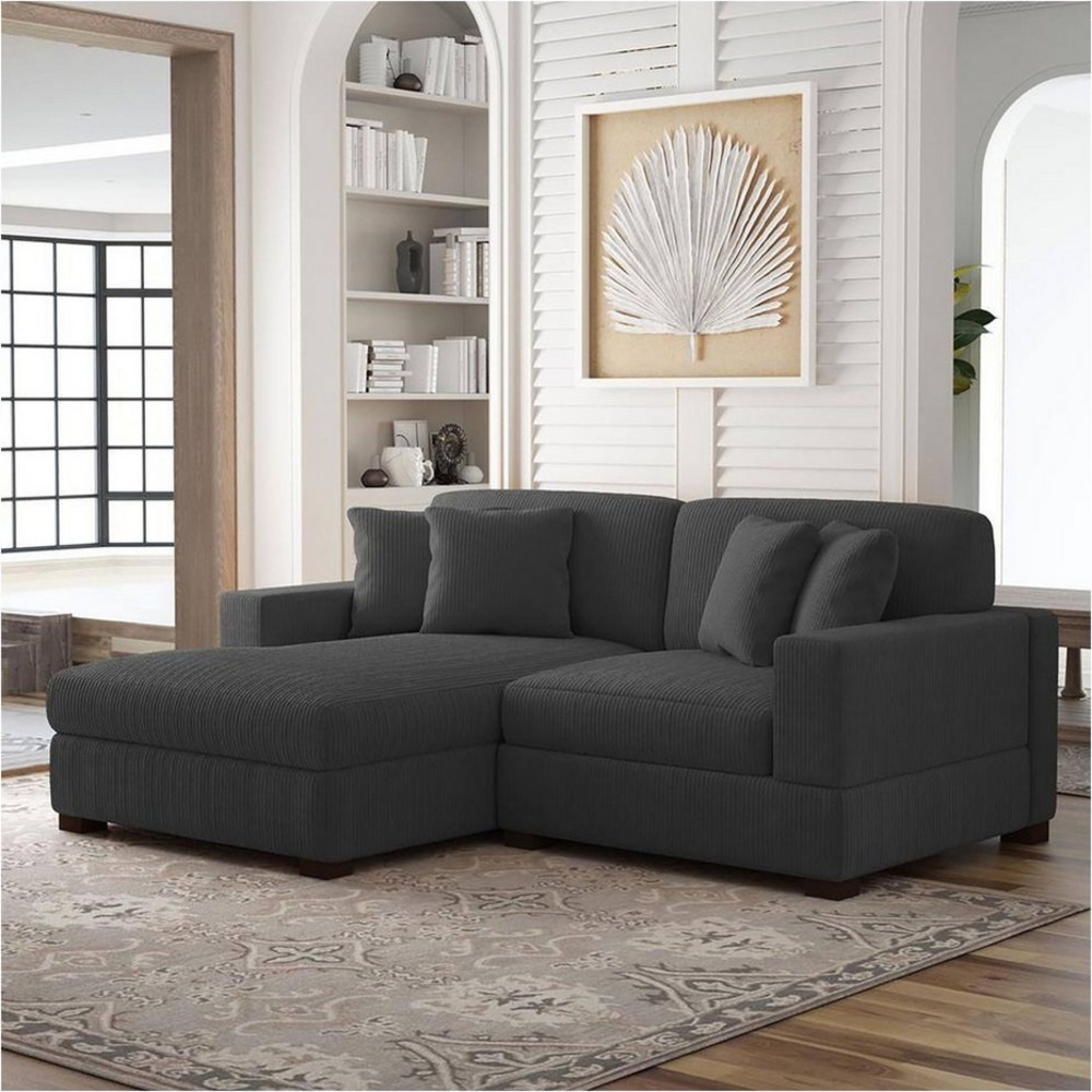 HTI-Living Sofa Couch mit Ottomane Links Xenia Anthrazit, Stück 1 Teile Bild 1