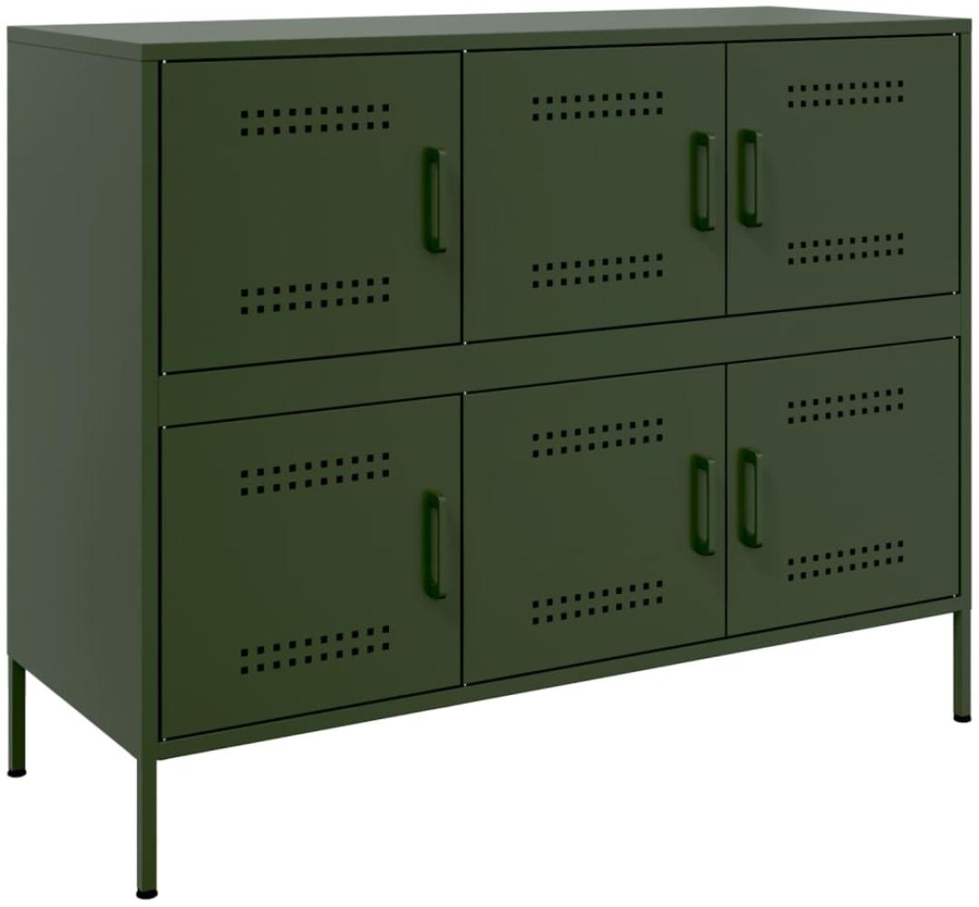vidaXL Sideboard Olivgrün 100,5x39x79 cm Stahl 843100 Bild 1