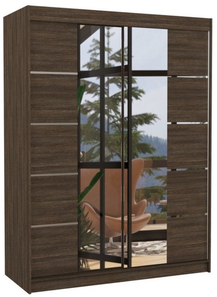 MOEBLO Schiebetürenschrank Sonic (Moderner Schwebetürenschrank SONIC mit Spiegel – Stauraumwunder für Schlafzimmer und Flur) (BxHxT): 150 x 200 x 58 cm Bild 1