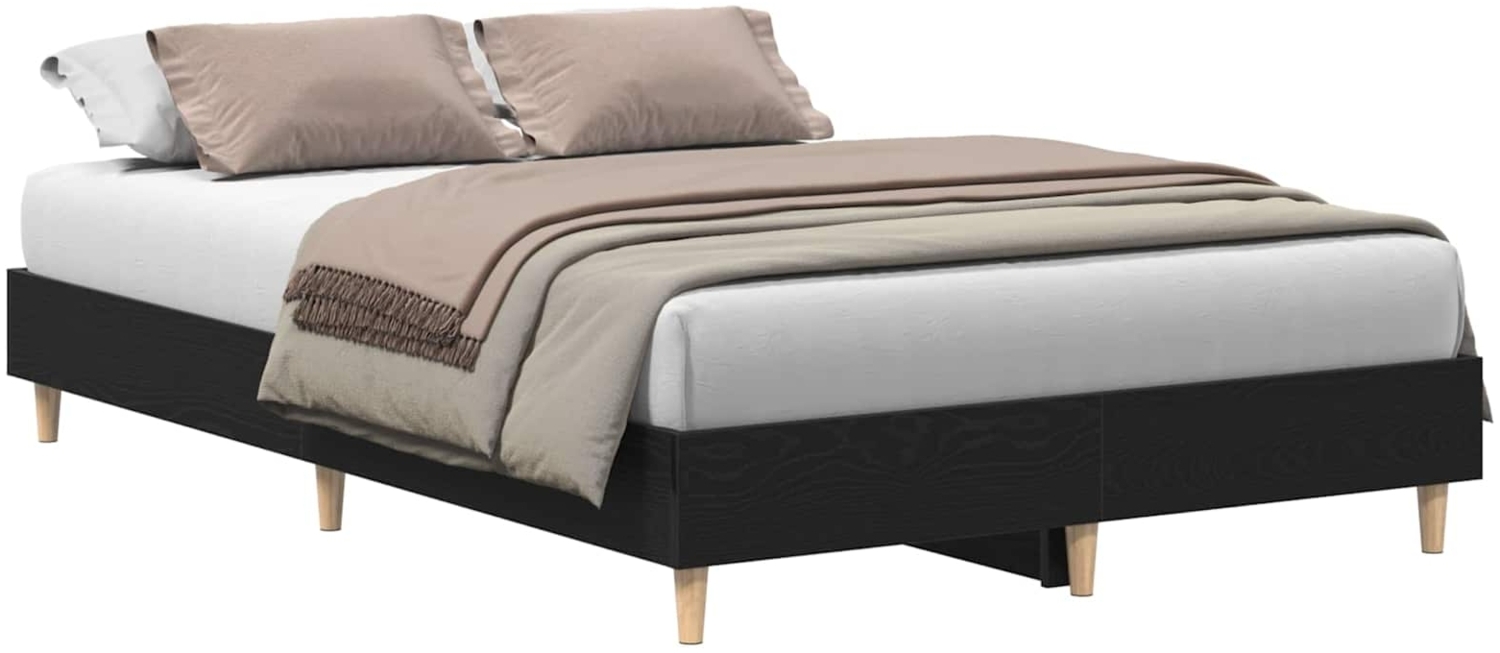 vidaXL Bettgestell Schwarze Eiche 120 x 200 cm Holzwerkstoff 862844 Bild 1