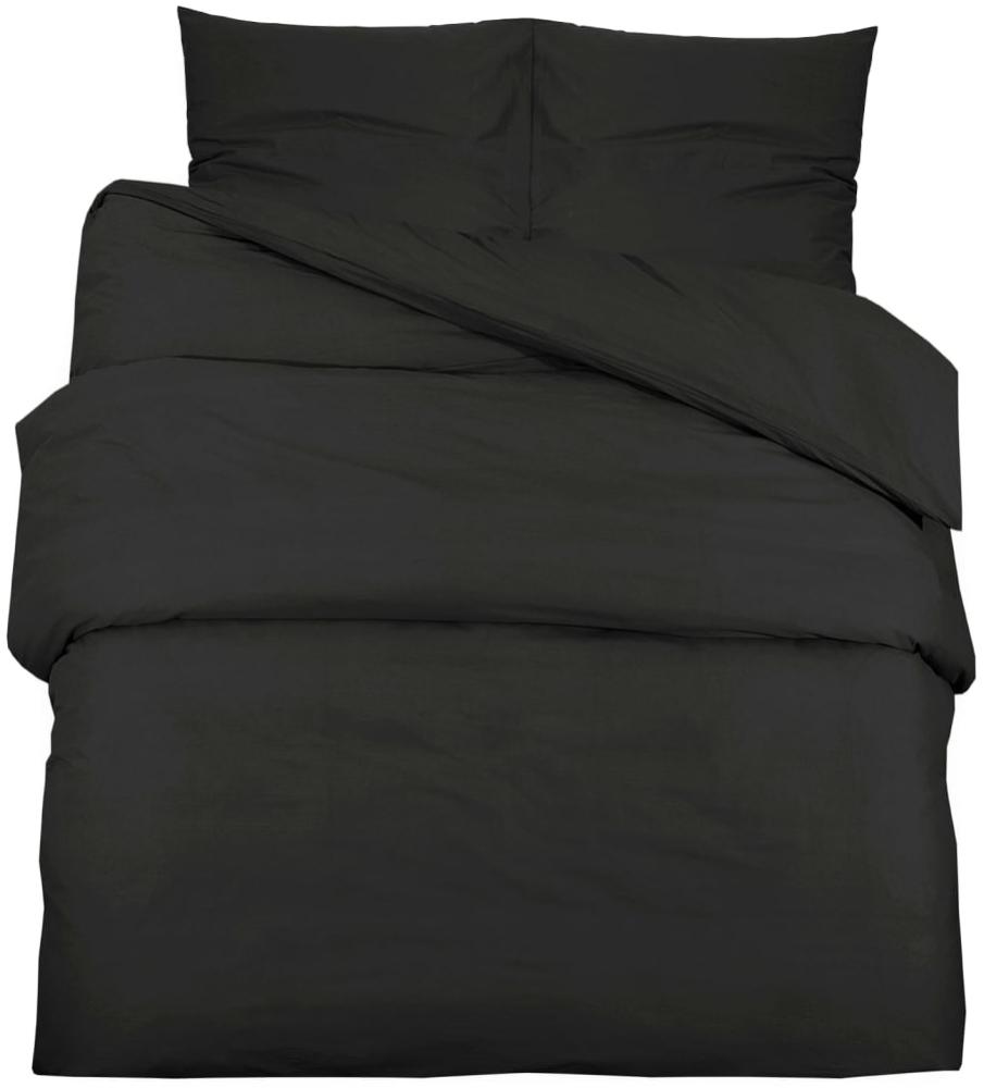 vidaXL Bettwäsche-Set Schwarz 260x240 cm Leichte Mikrofaser 135972 Bild 1
