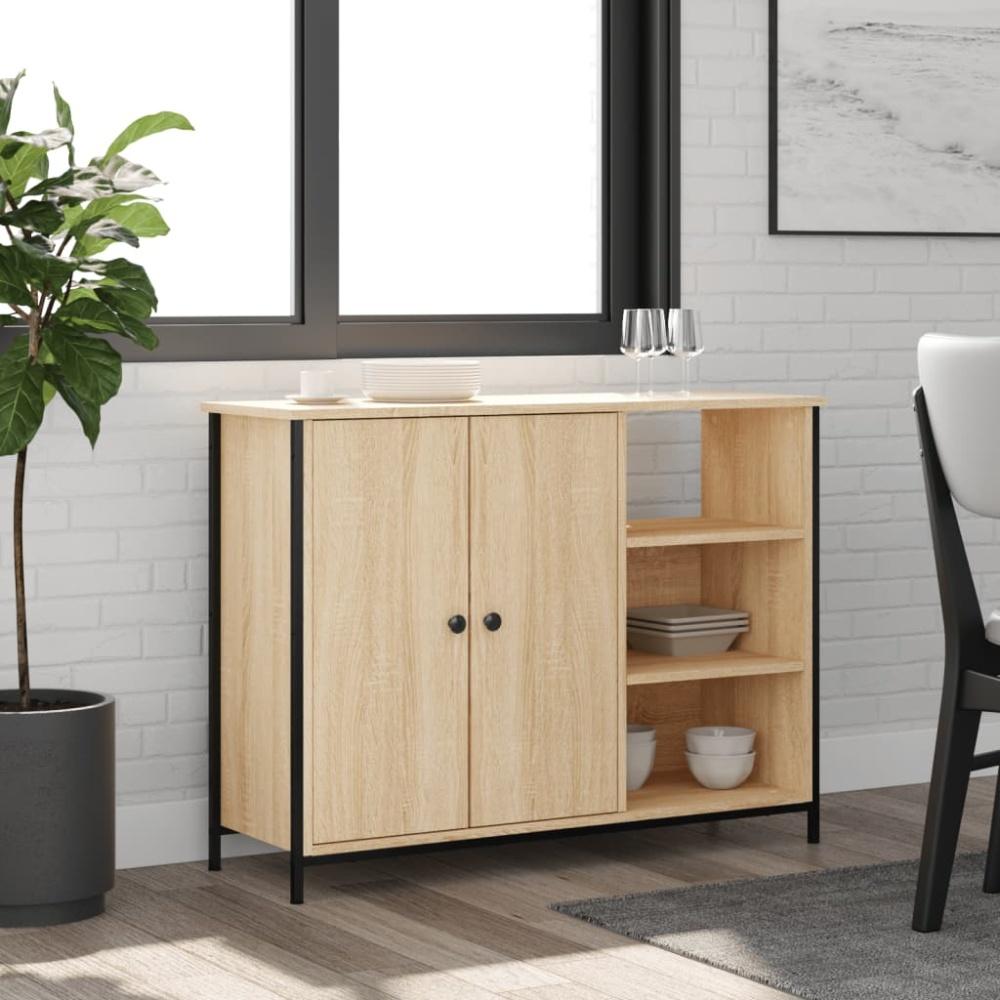 vidaXL Sideboard Sonoma-Eiche 100x33x75 cm Holzwerkstoff 835550 Bild 1