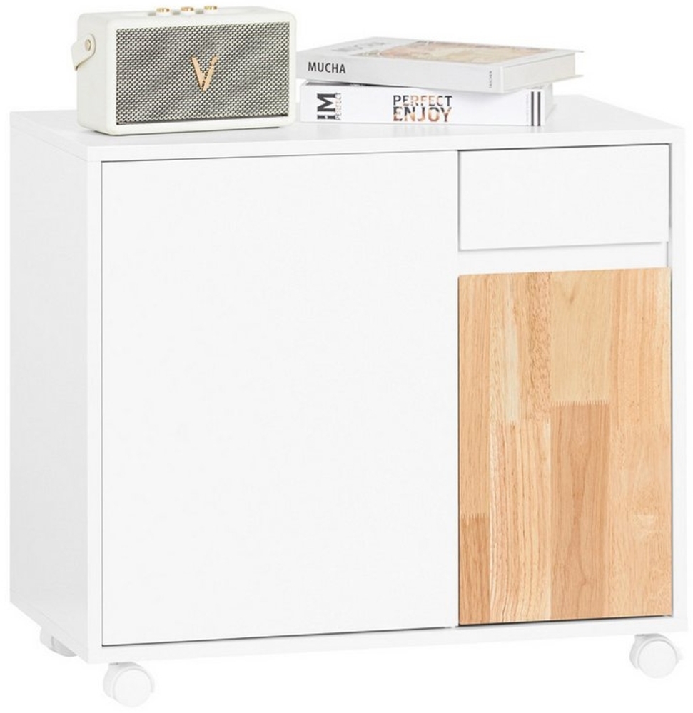 SoBuy Rollcontainer ASK04, Aktenschrank Druckertisch Druckerständer Büro Weiß Bild 1