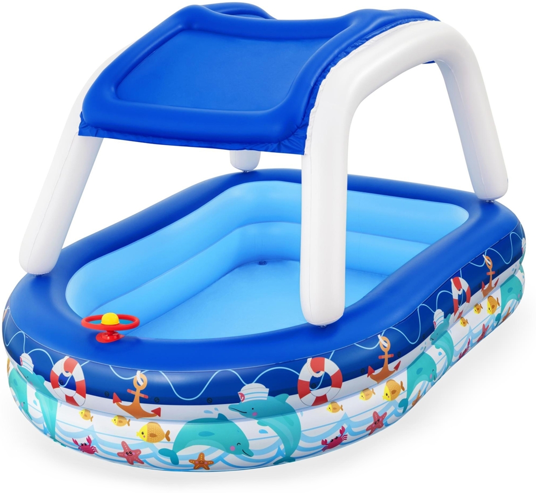 Family Pool mit Sonnenschutzdach Sea Captain 213 x 155 x 132 cm Bild 1