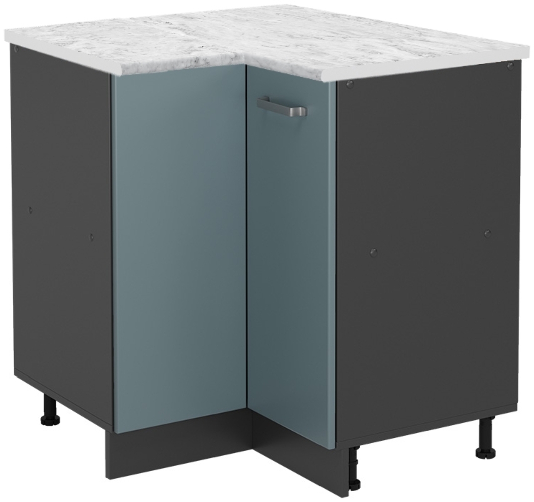 Eckunterschrank R-Line Blau-Grau 75.6 cm AP Marmor Vicco Bild 1